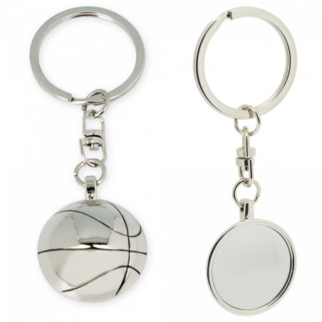 Porte-clés en métal design basket-ball et autocollant pour garçon de Première Communion dans un étui personnalisé