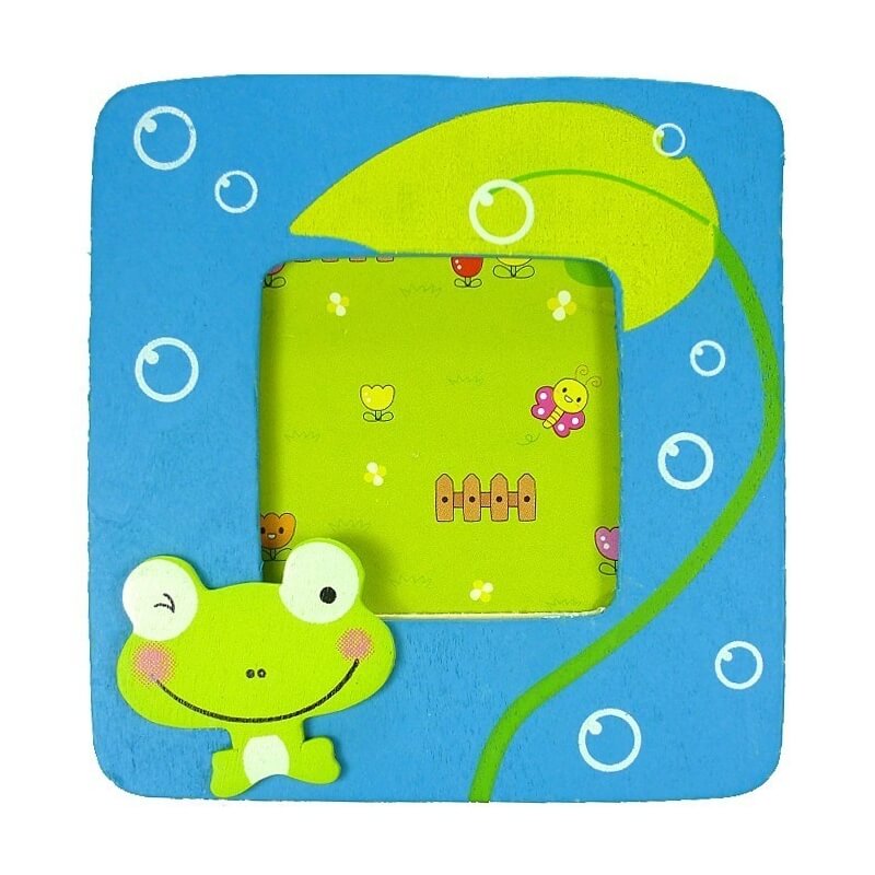 Cadre photo enfant en bois avec grenouille Un détail charmant pour les plus petits