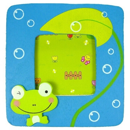 Cadre photo enfant en bois avec grenouille Un détail charmant pour les plus petits