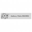 Adhésif personnalisé 5x1 fond transparent floral pour événements