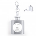 Porte-clés flacon en acier inoxydable avec autocollant de mariés pour des cadeaux de mariage