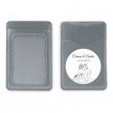 Porte-cartes argent avec autocollant silhouette de mariés pour les cadeaux des invités