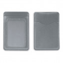 Porte-cartes argent avec autocollant silhouette de mariés pour les cadeaux des invités