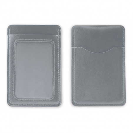 Porte-cartes argent avec autocollant silhouette de mariés pour les cadeaux des invités