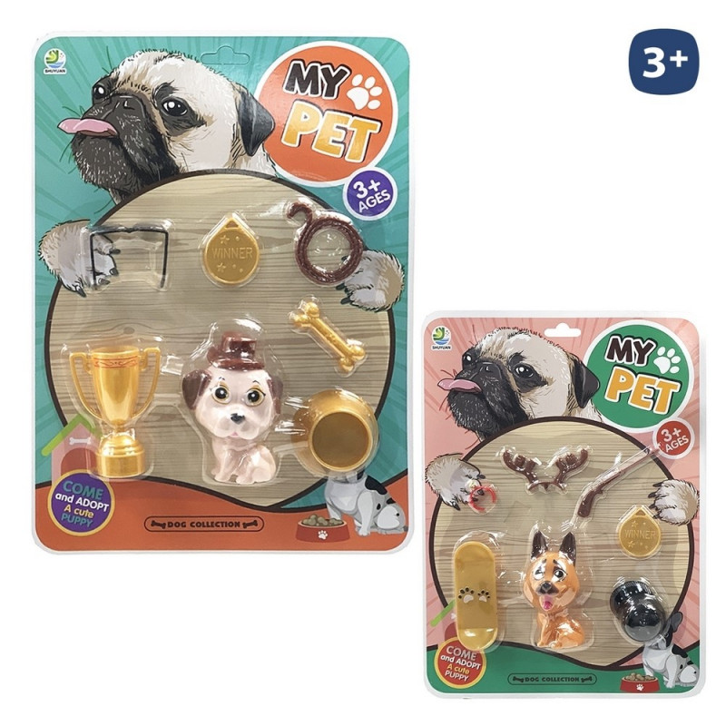 Set de jouet pour animaux de compagnie avec accessoires 7 pièces