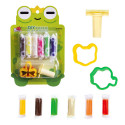 Pâte à modeler de couleurs 6 blocs avec outils design de grenouille