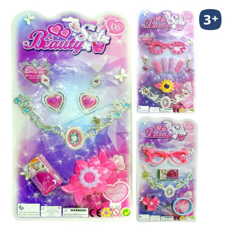 Coffret beauté avec collier métallique et accessoires