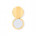 Miroir de poche avec couvercle en bambou et adhésif personnalisable pour des détails spéciaux