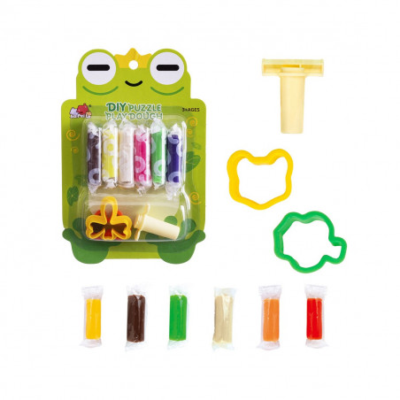 Pâte à modeler colorée design grenouille avec sac à cordes à offrir