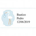Carte suspendue avec autocollant de baptême bleu ciel pour décoration