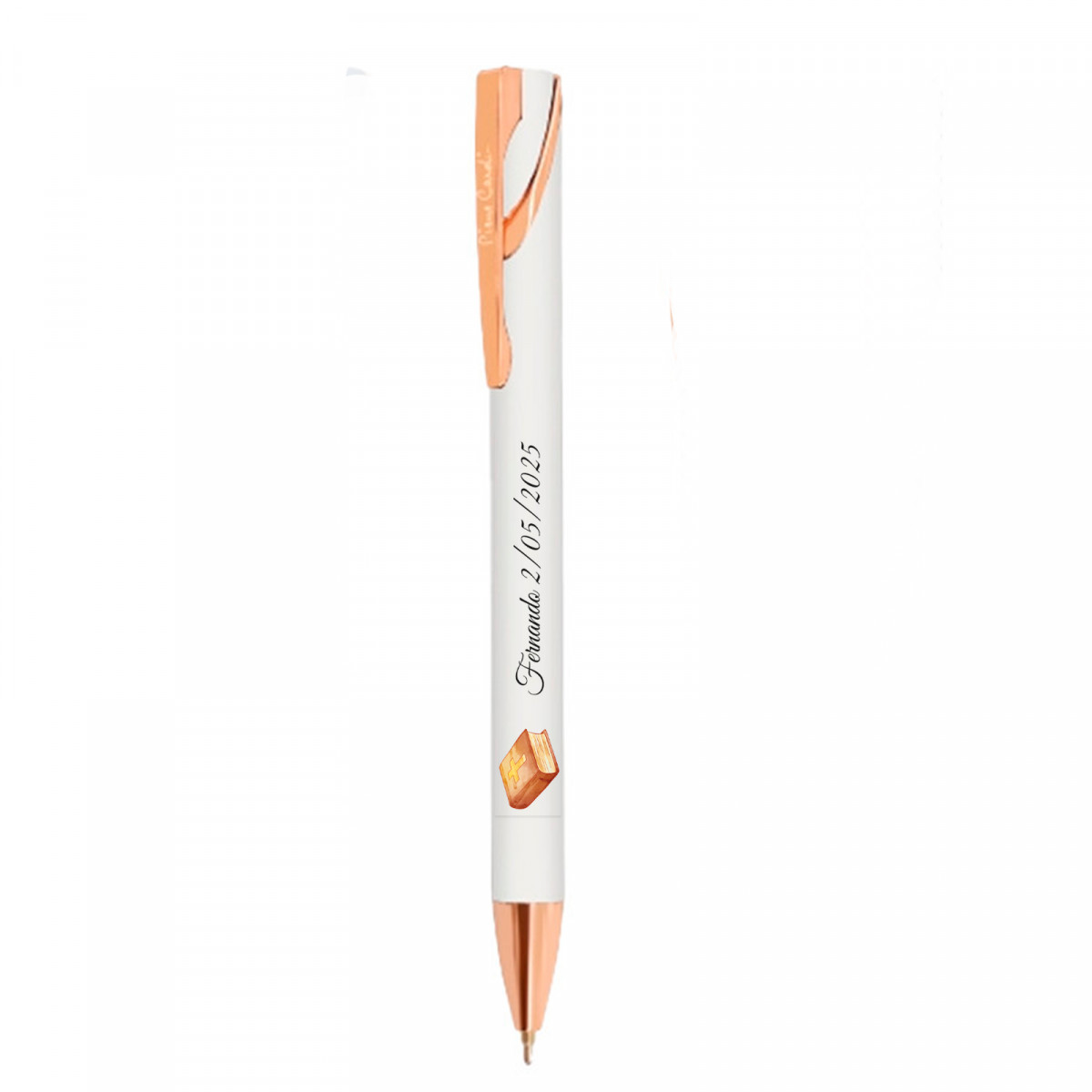 Stylo élégant Pierre Cardin avec détails dorés et autocollant Première Communion pour invités