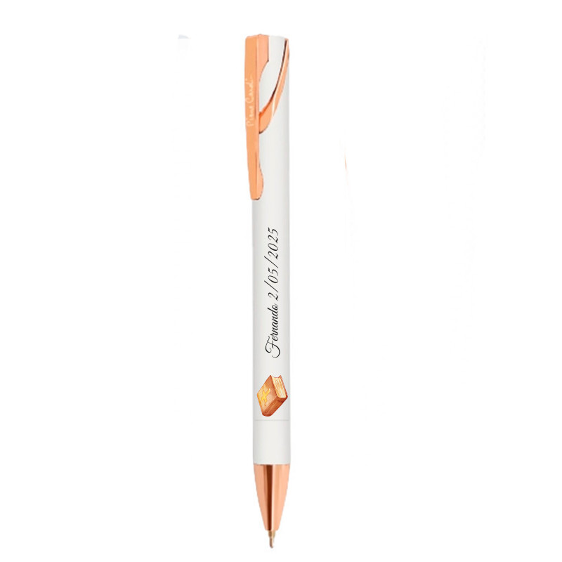 Stylo élégant Pierre Cardin avec détails dorés et autocollant Première Communion pour invités