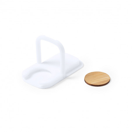 Support pour mobile avec pièce de bambou et adhésif floral transparent pour détails invités