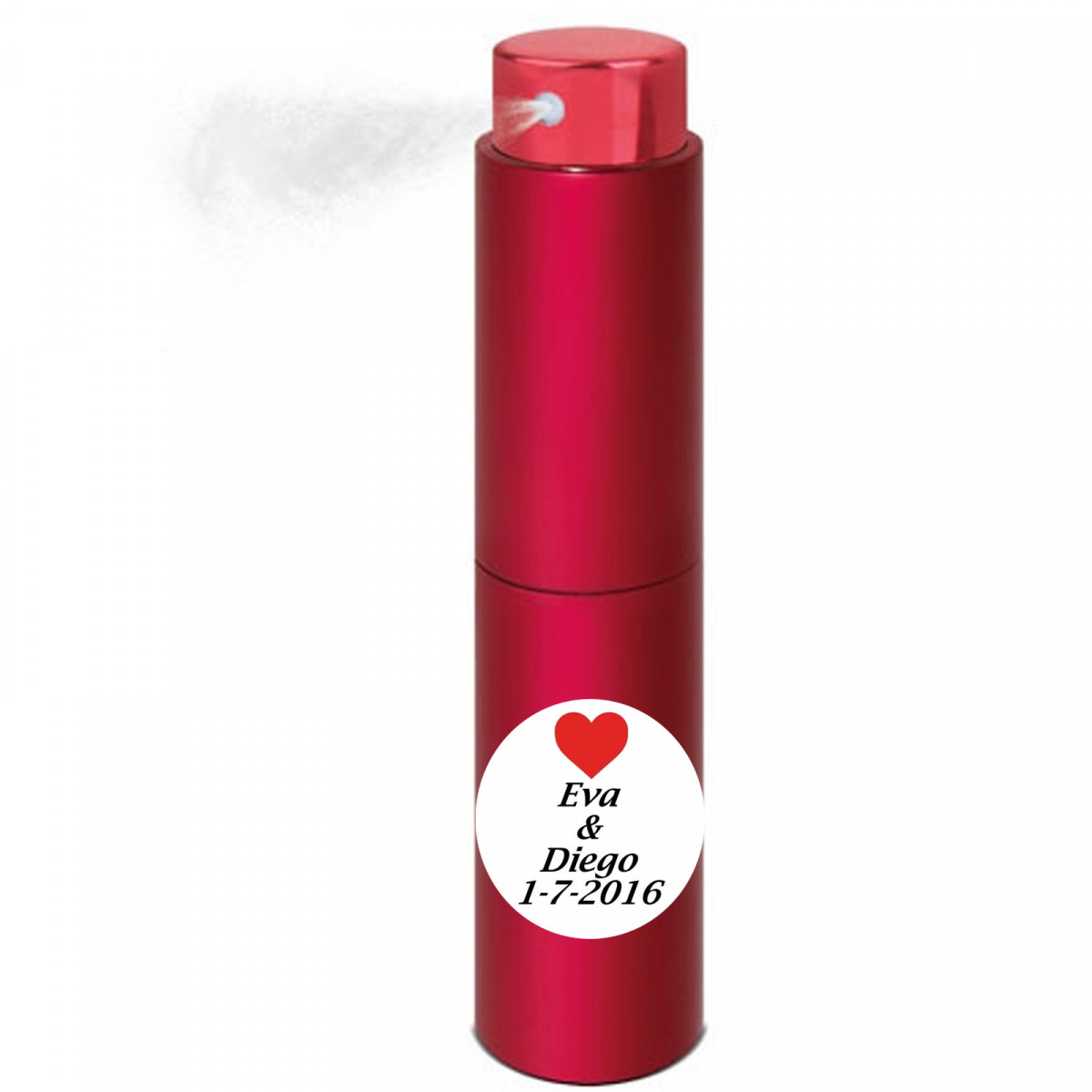 Porte-parfum rouge personnalisé pour mariage