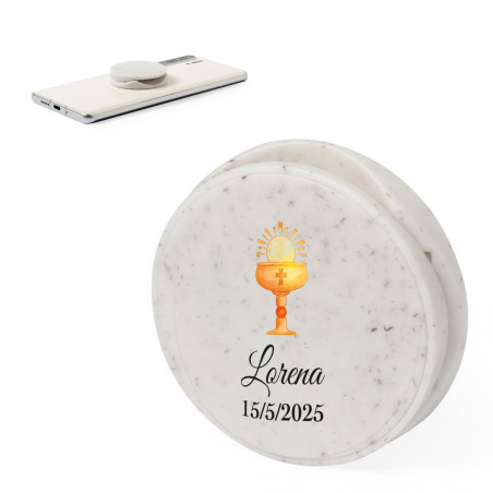 Support éco pour mobiles extensible avec adhésif Première Communion pour les détails des invités