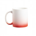 Tasse de sublimation en finition mate rouge avec autocollant de mariés design linéaire pour détails de mariage