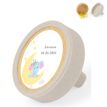 Désodorisant pour voiture au parfum de citron personnalisé avec autocollant de baptême