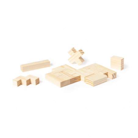 Tetris en bois présenté dans une boîte personnalisée avec autocollant d'anniversaire