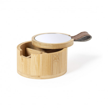 Boîte à bijoux en bois avec miroir et autocollant personnalisable pour les détails d'événements