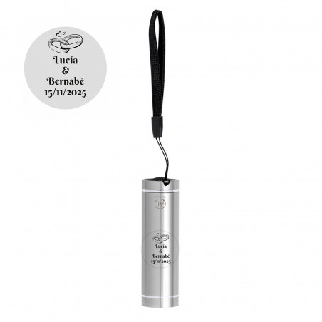 Lampe LED en aluminium avec autocollant alliances personnalisable pour les détails de mariage