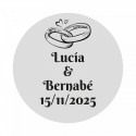 Lampe LED en aluminium avec autocollant alliances personnalisable pour les détails de mariage