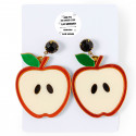 Boucles d'oreilles en forme de pomme avec autocollant de remerciement pour les détails d'événements et de fêtes