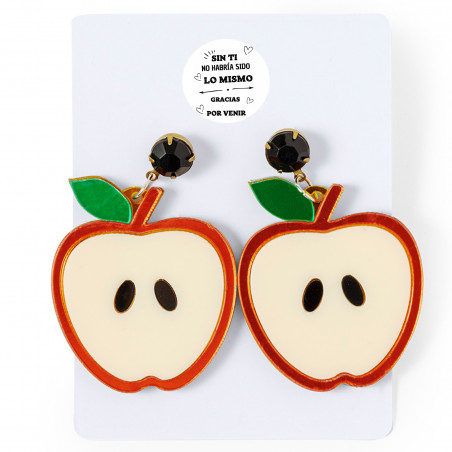 Boucles d'oreilles en forme de pomme avec autocollant de remerciement pour les détails d'événements et de fêtes
