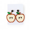 Boucles d'oreilles en forme de pomme avec autocollant de remerciement pour les détails d'événements et de fêtes