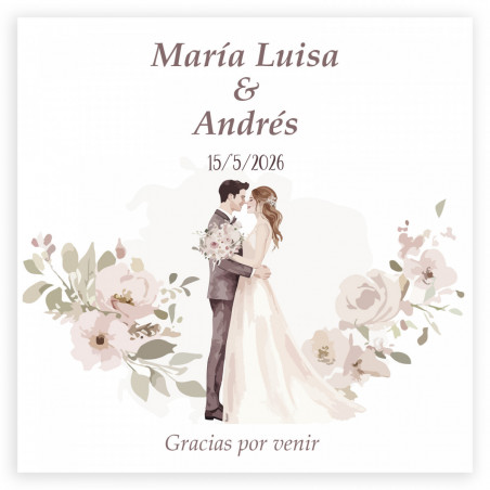 Porte-clés lilas avec carte de rappel dans un joli sachet en organza lilas pour les cadeaux de mariage.
