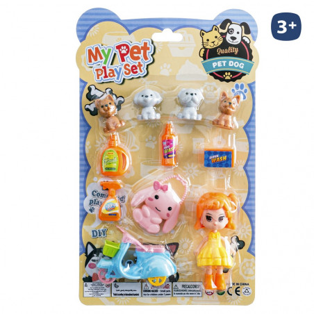 Set de poupée avec accessoires pour animaux de compagnie et trottinette pour jouer