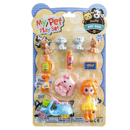 Set de poupée avec accessoires pour animaux de compagnie et trottinette pour jouer