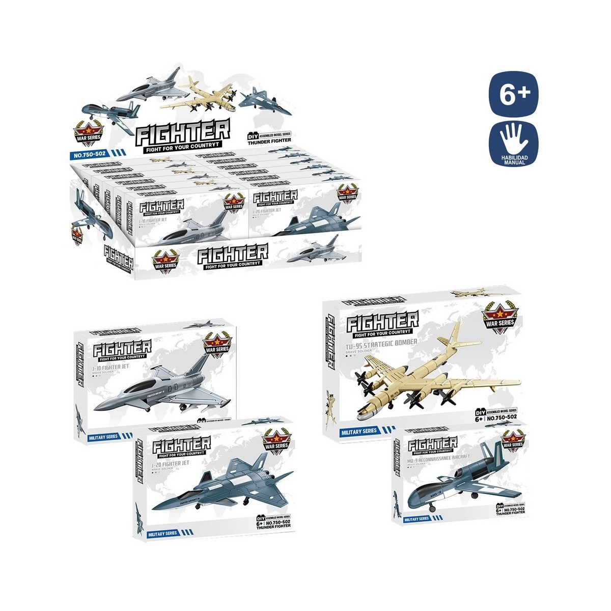 Maquette de construction design avions de chasse