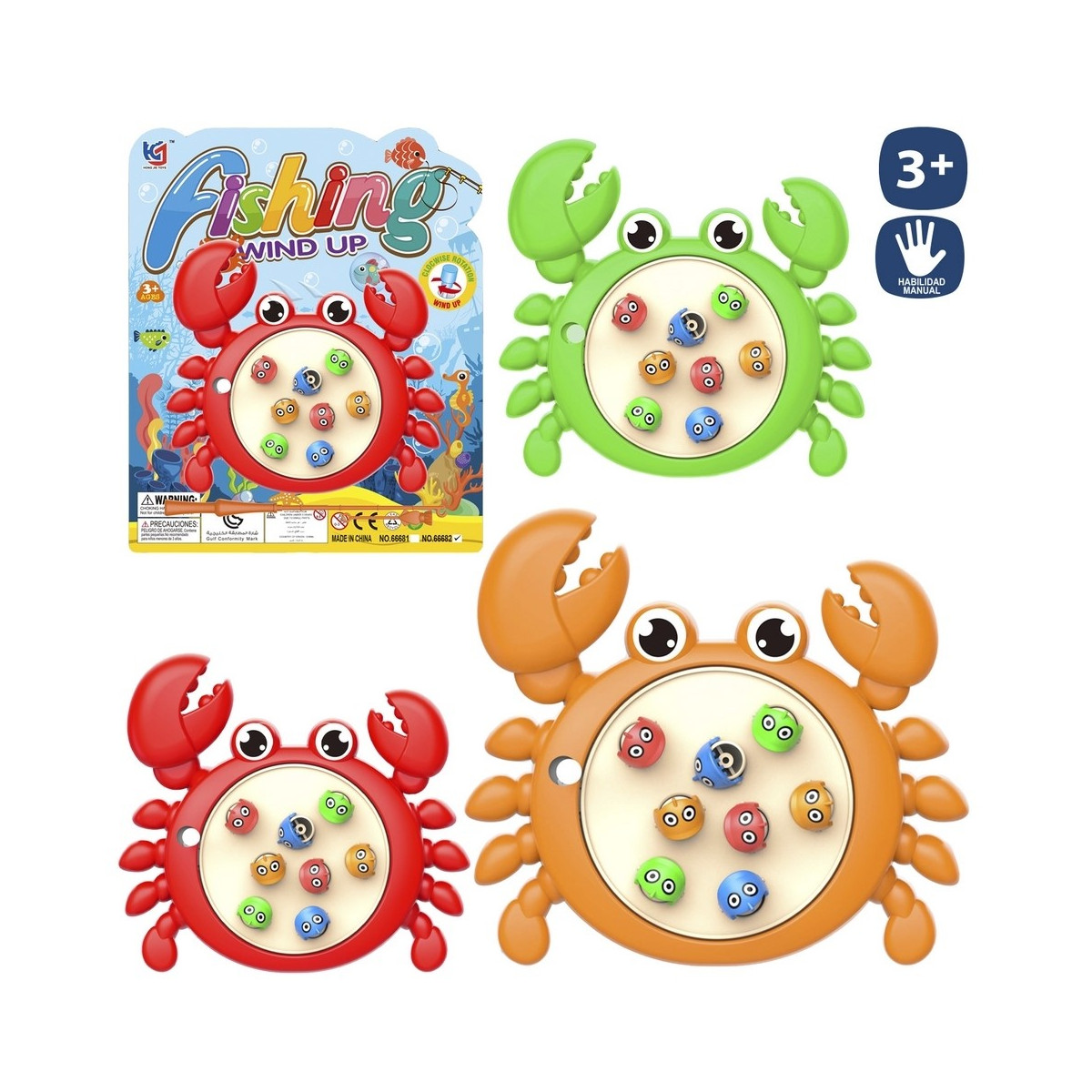 Jeu de pêche à la ligne avec un design de crabe pour des détails d'enfants