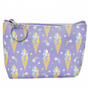 Porte-monnaie licorne et glaces avec porte-clés en ton lilas