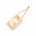 Serviette design chien avec carte suspendue personnalisée pour les détails des invités au baptême