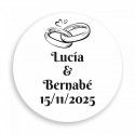 Stylo-lampe de poche rouge LED avec autocollant alliances pour des cadeaux de mariage