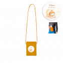 Trousse couleur moutarde avec longue anse personnalisée avec un autocollant de bébé
