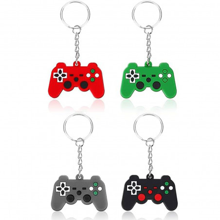 Porte-clés en forme de manette de console de jeux en couleurs assorties