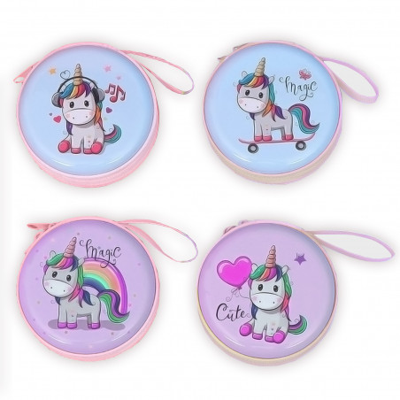 Porte-monnaie en métal modèle licorne pour petits cadeaux