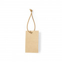 Serviette en forme de chiot avec étiquette suspendue et adhésif personnalisable pour détails de baptême unisexe.
