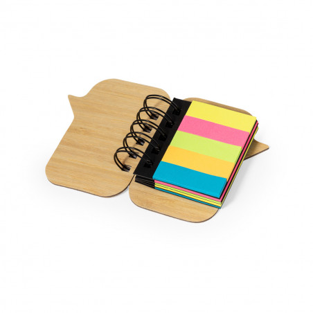 Bloc-notes avec anneaux et couverture en bambou avec autocollant personnalisable de mariés pour les détails de mariage