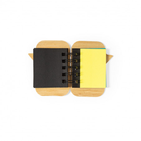 Bloc-notes avec anneaux et couverture en bambou avec autocollant personnalisable de mariés pour les détails de mariage