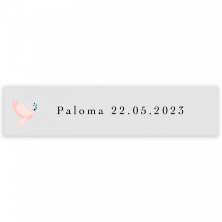 Éventail en bois avec pompon rose personnalisé pour les invités