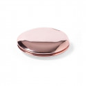 Miroir double rond rose métallisé avec autocollant floral de 2 cm pour les détails des invités