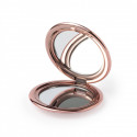 Miroir double rond rose métallisé avec autocollant floral de 2 cm pour les détails des invités
