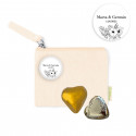 Portefeuille personnalisé avec badge et deux chocolats pour les détails des événements