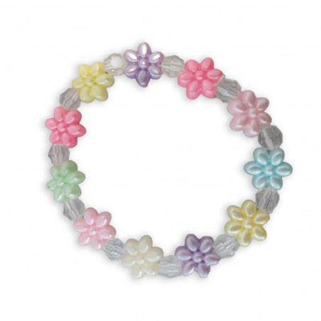 Bracelet élastique de fleurs colorées Détail parfait pour les invitées