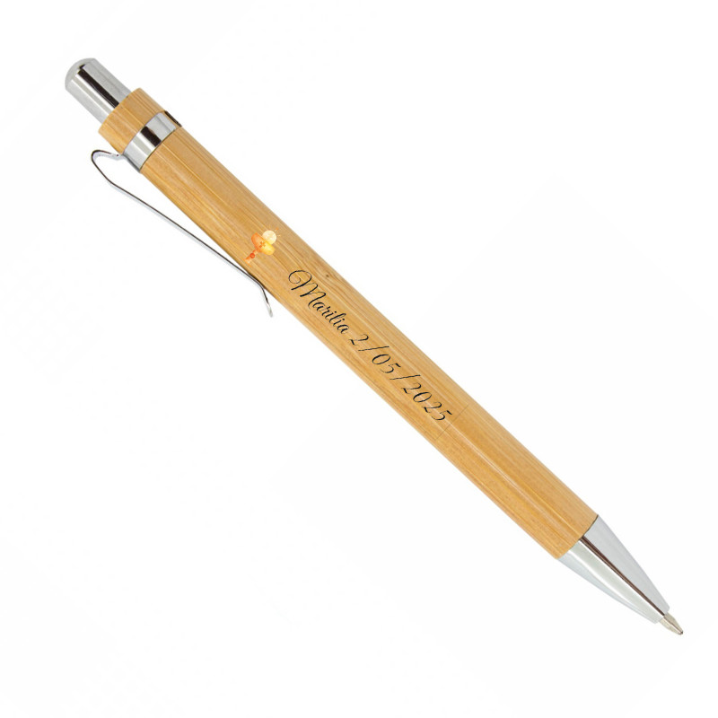 Stylo en bambou personnalisable pour les détails de première communion