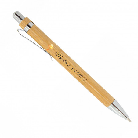 Stylo en bambou personnalisable pour les détails de la première communion