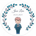 Tasse de sublimation finition mate avec dégradé bleu personnalisée pour des détails de communion pour garçon